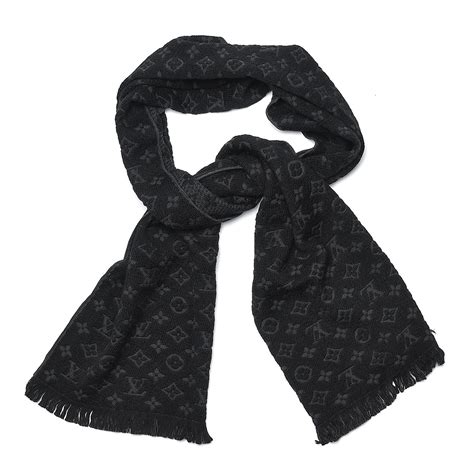 louis vuitton black and brown scarf|louis vuitton scarf women's black.